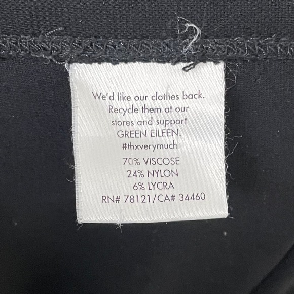 Eileen Fisher Pants Womens Medium Black Washable Crepe Wide Leg Pull On Minimal - Picture 10 of 11